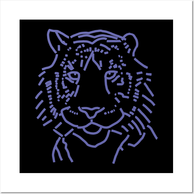 Very Peri Periwinkle Blue Water Tiger Color of the Year 2022 Wall Art by ellenhenryart